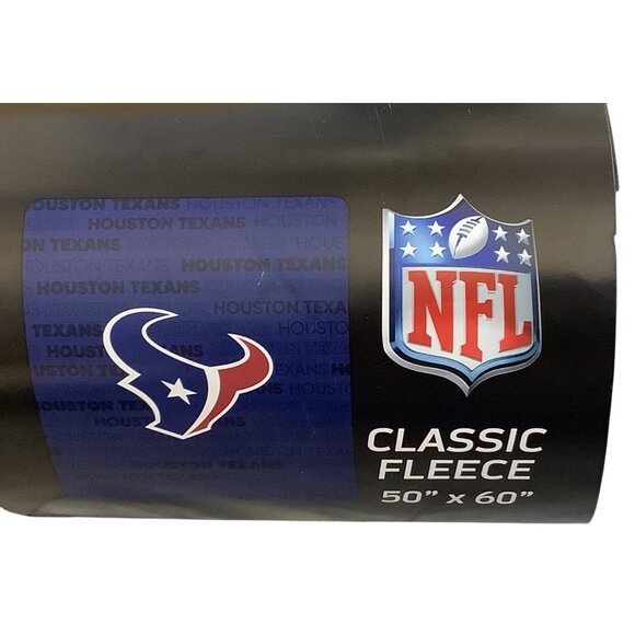 Houston Texans NFL Classic Fleece Blanket 50" x 60" Blue & Red White Soft Warm - Picture 3 of 4